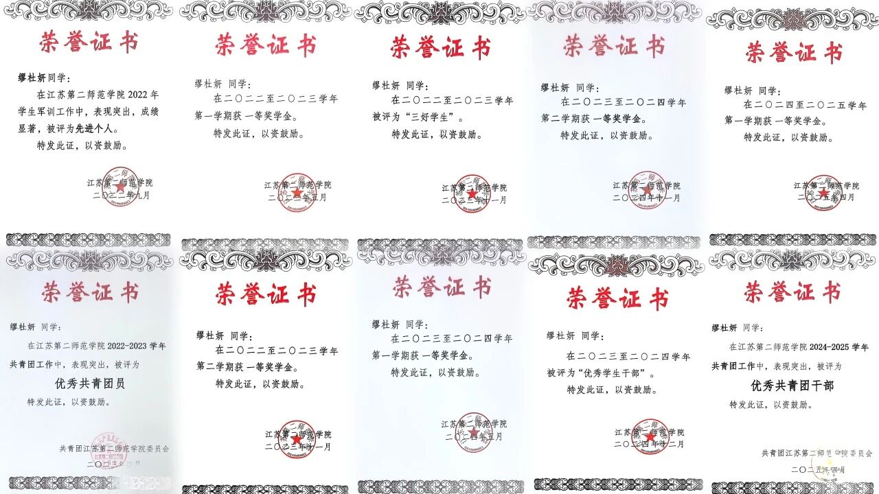 国奖获得者风采展示(三)|缪杜妍:以勤为径逐光行 以德为翼践初心